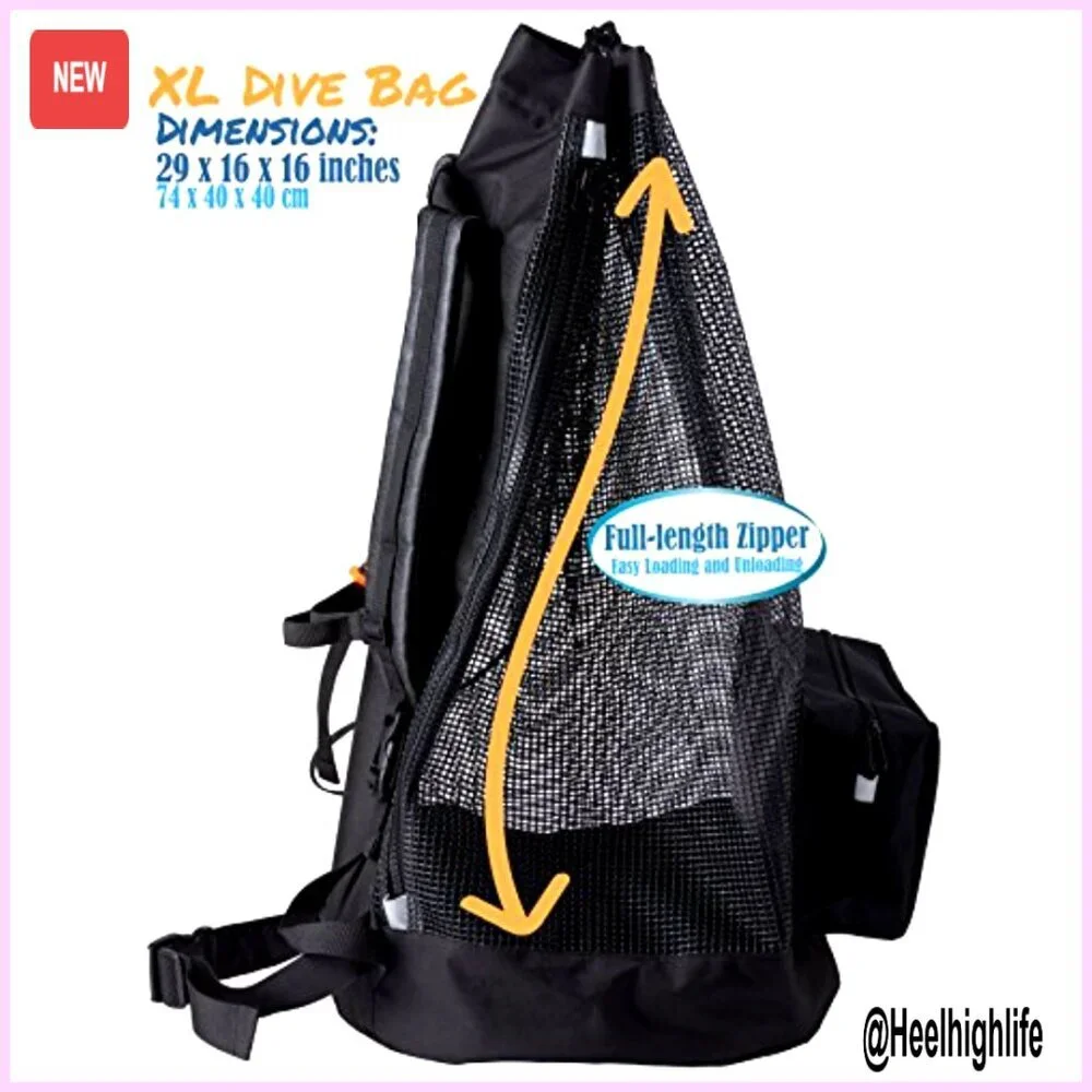 XL Mesh Scuba Diving Backpack Travel Bag for Gear Equipment